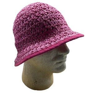 Gruppo Italiano Women OSFM Made in ITALY 100% Paper Hot Pink Sun Hat